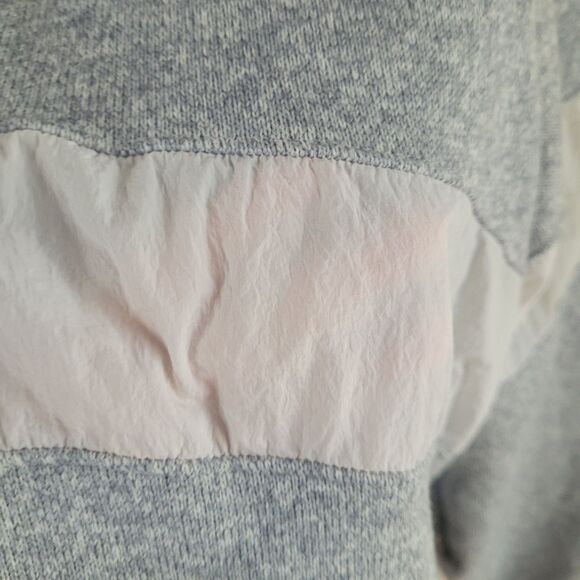 Victorias Secret Pink Sweater Small Knit Crop Gray 1/2 Zip Cinch Waist - Picture 9 of 15